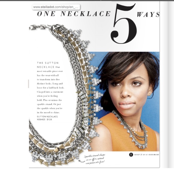 Retired Stella & Dot Sutton Mixed metal Multi way necklace - Picture 2 of 12